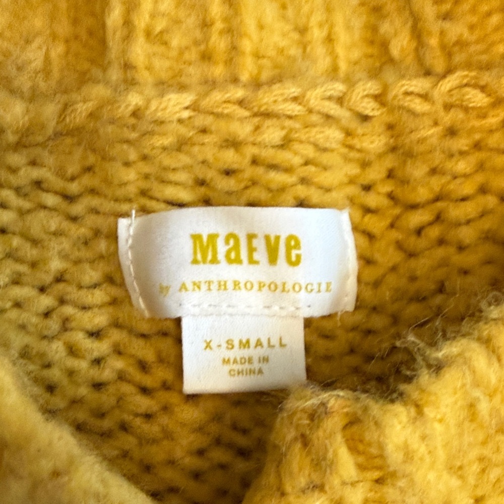 Anthropologie Maeve Bunny Slope Yellow Cardigan - Picture 3 of 5